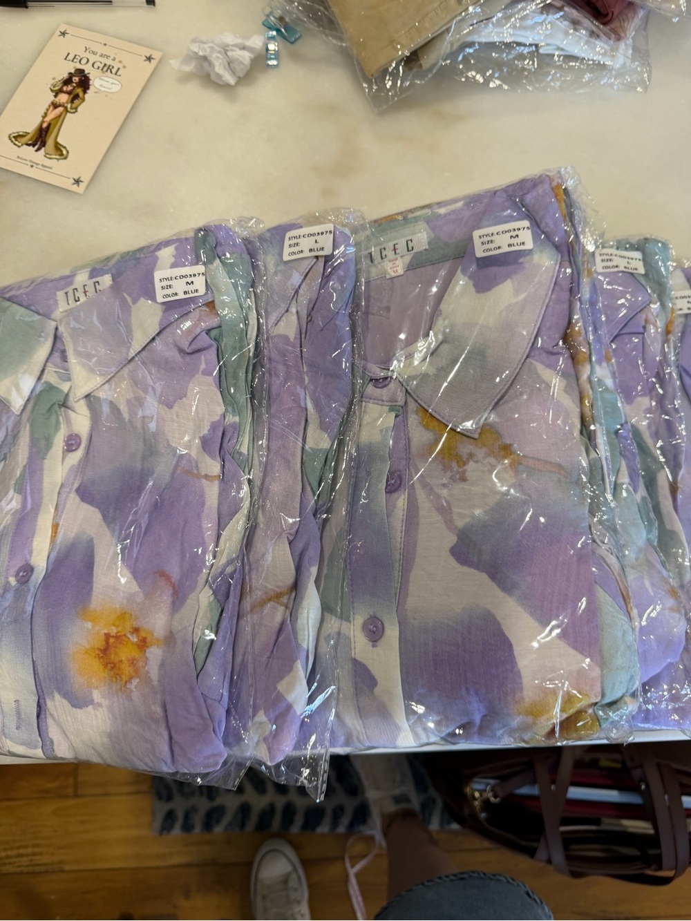 TCEC Lavender Floral Button-Front Tiered Maxi Dress NWT - Picture 5 of 5